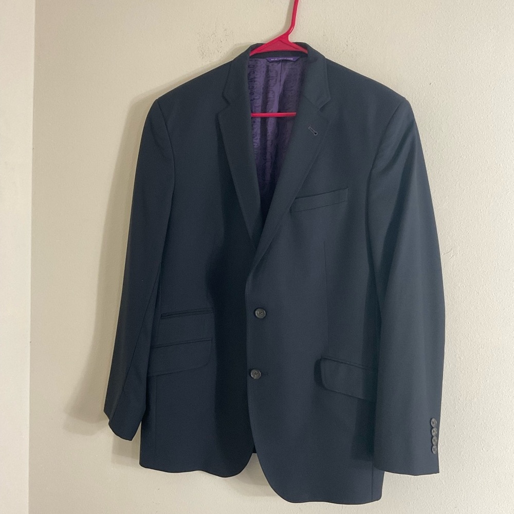 Ted Baker London Endurance Blazer Wool Signature Purple Paisley Lining Size 42R - Picture 2 of 12